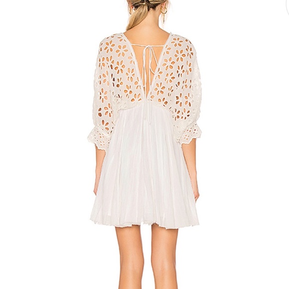 Free People Bella Note Eyelet Mini Dress In Ivory - Picture 5 of 6